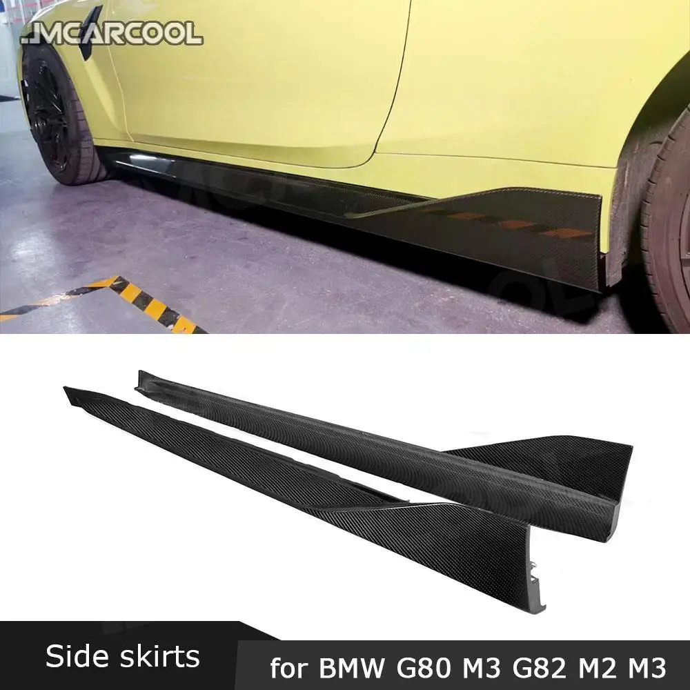 

JMCARCOOL Side Skirts Bumper Apron Covers Lip Coupe 2 Door Dry Carbon for BMW 4 Series G82 G83 M4 2021 UP