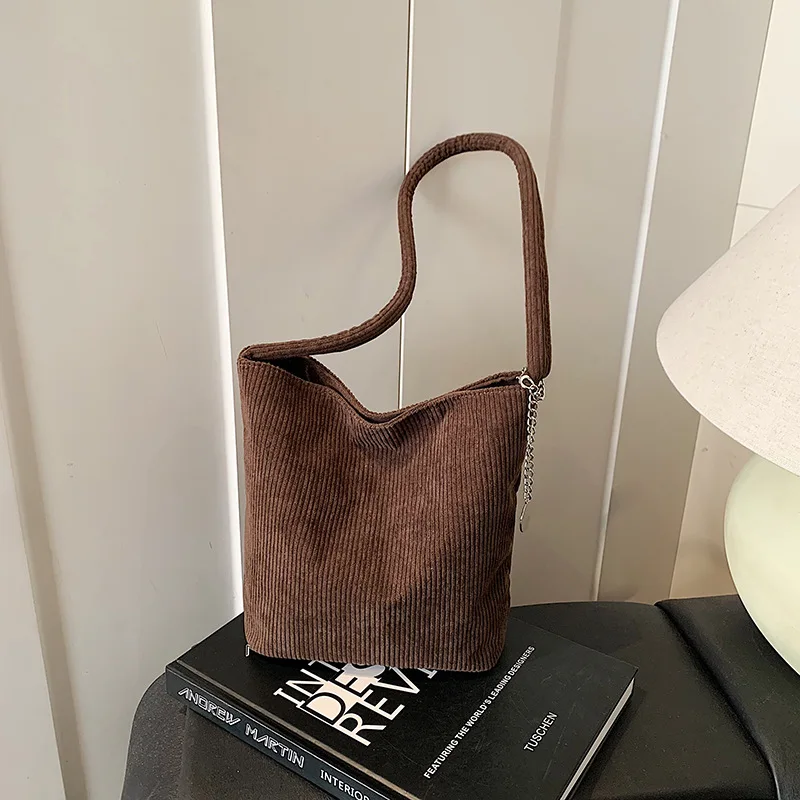 حقيبة كتف كلاسيكية من سروال قصير لعام 2025، حقيبة كبيرة بسيطة، حقيبة دلو بمقبض علوي بلون سادة، محفظة كروس متعددة الاستخدامات، أنيقة