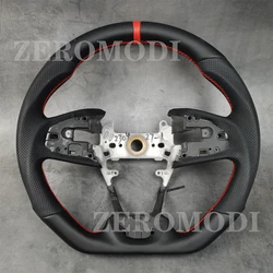 Sports Leather Steering Wheel Red Ring For 2016-2020 HONDA CIVIC Gen 10th Type-R