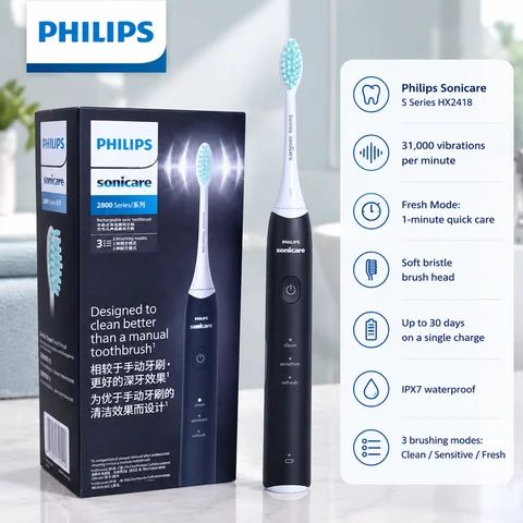 Philips S2 Sonicare HX2418 Sonic Electric Toothbrush Rechargeable Adult Teeth Cleaning Oral Care Tooth Brush