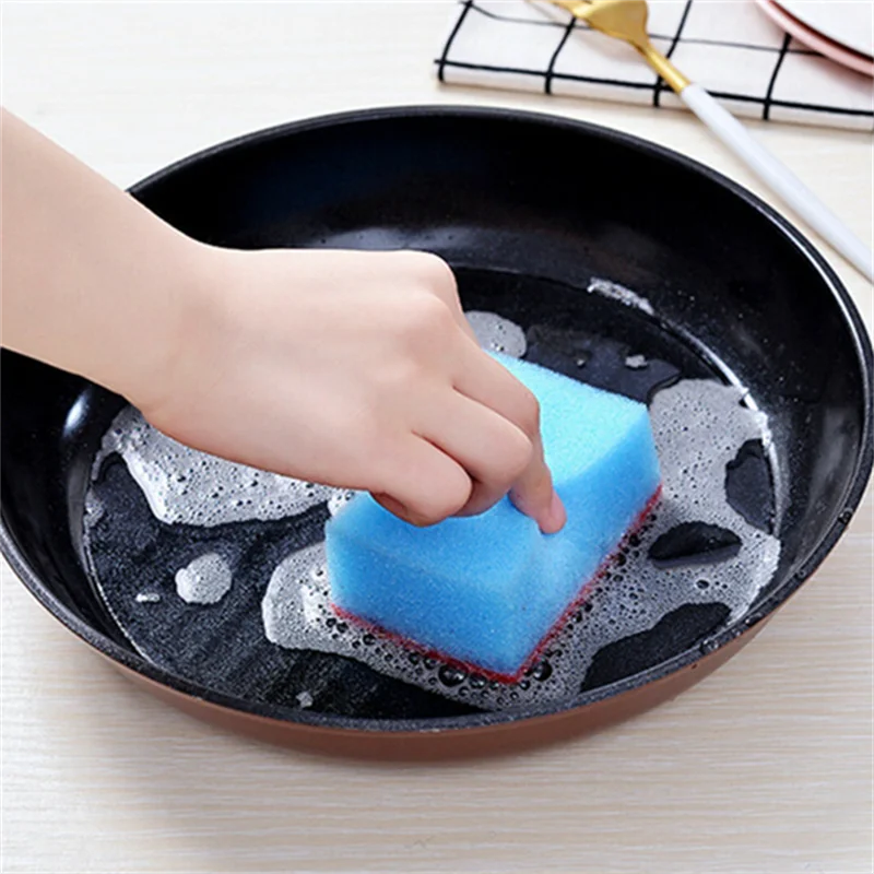 10Pcs/Set Dishwashing Sponge Kitchen Cleaning Tools Scrub Pot Rust Local Stain Sponge Removal Kit Clean Brush Sponge