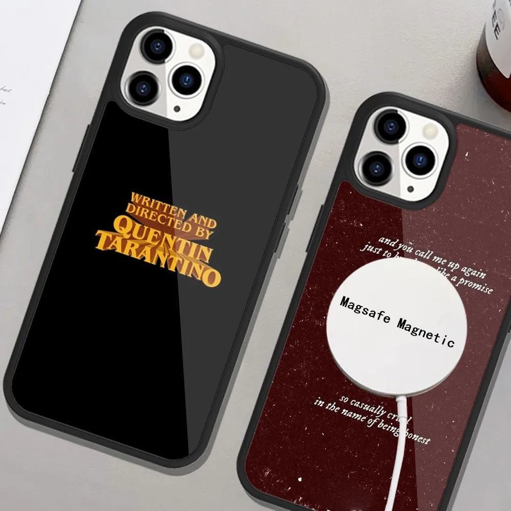 حافظة هاتف مغناطيسية من Quentin Tarantino Magsafe ، مكتوبة موجهة ، شحن لاسلكي ، 15 14 13 12 11 Plus Pro Max