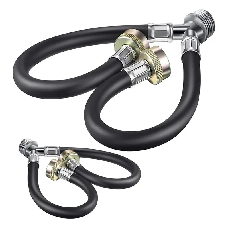 Fresh Y Mixer Hose 2 Pack For Washing Machine, 3/4 Inch Fitting 12FT Washer Hose Y Hot And Cold Water Connection Connector