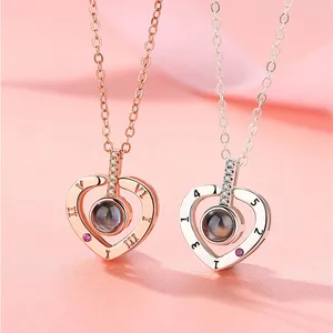 Casal Criativo Colar de Projeção Romântico, Eu Te Amo Colares para Amante e Namorada, Joias, 100 Idiomas, 2022 10 principais vendas diabolik lovers colar - №1