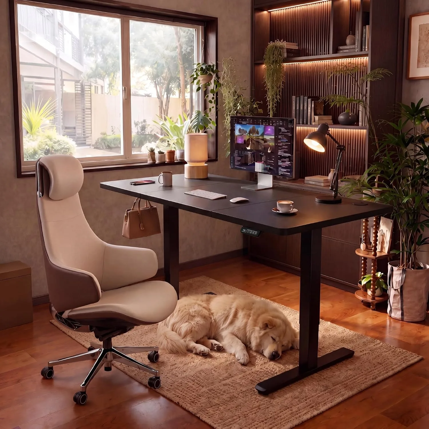 55 Inches Electric Height Adjustable Standing Desk Home Office Desk