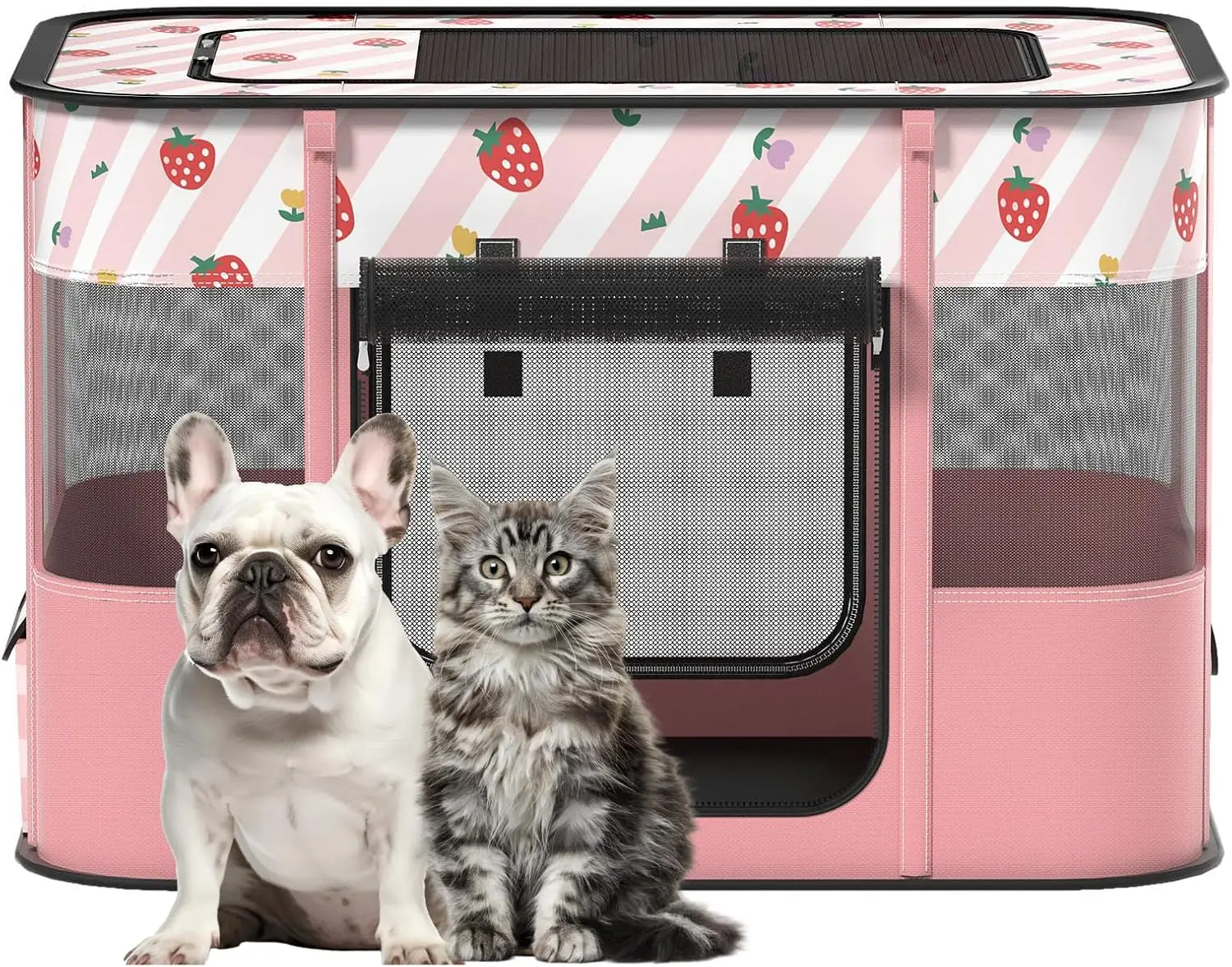 

Large Pet Playpen for Dogs and Cats, Indoor Outdoor Exercise Pen with Breathable Mesh, Easy Setup Portable Tent