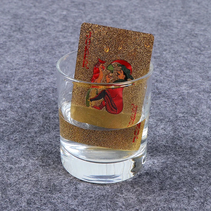 أوراق اللعب باللونين الذهبي والأسود، أوراق اللعب المقاومة للماء مع الصناديق، أوراق اللعب المرنة عالية الجودة بملمس #3