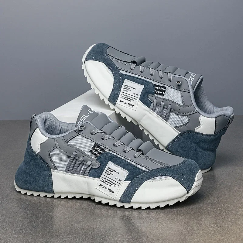 

Модные брендовые мужские теннисные кроссовки из искусственной кожи, мужские туфли на танкетке, весна-лето 2021, дышащие кроссовки, мужские кроссовки для бега в спортзале