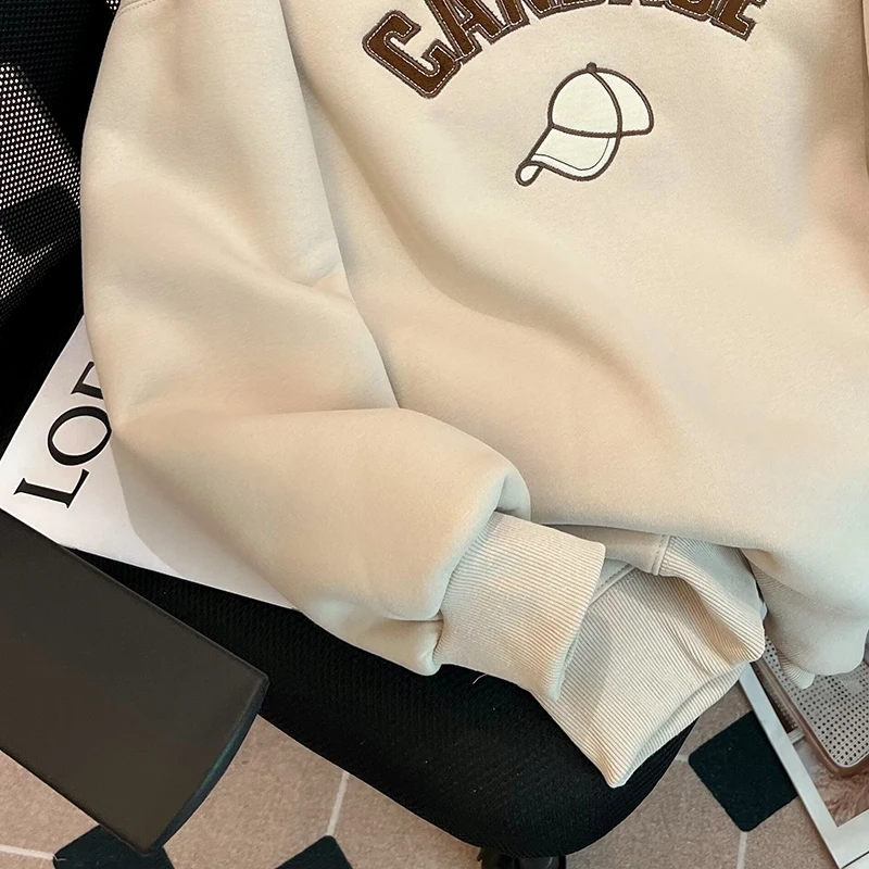 Alpaca Cashmere Sweatshirt Women's Autumn and Winter Plus Fleece Half-turtleneck Top Plus Size Women's Pullover