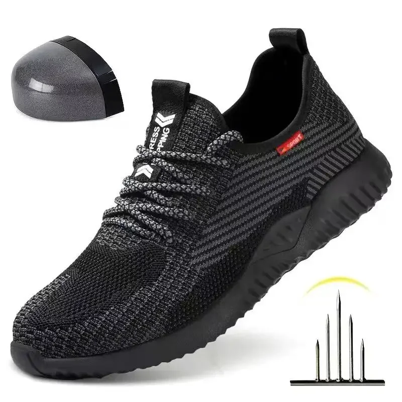 Zapatillas indestructibles con punta de acero para hombre y mujer, zapatos de seguridad para el trabajo, con diseño moderno, a prueba de perforaciones, transpirables y ligeros, modelo Ryder