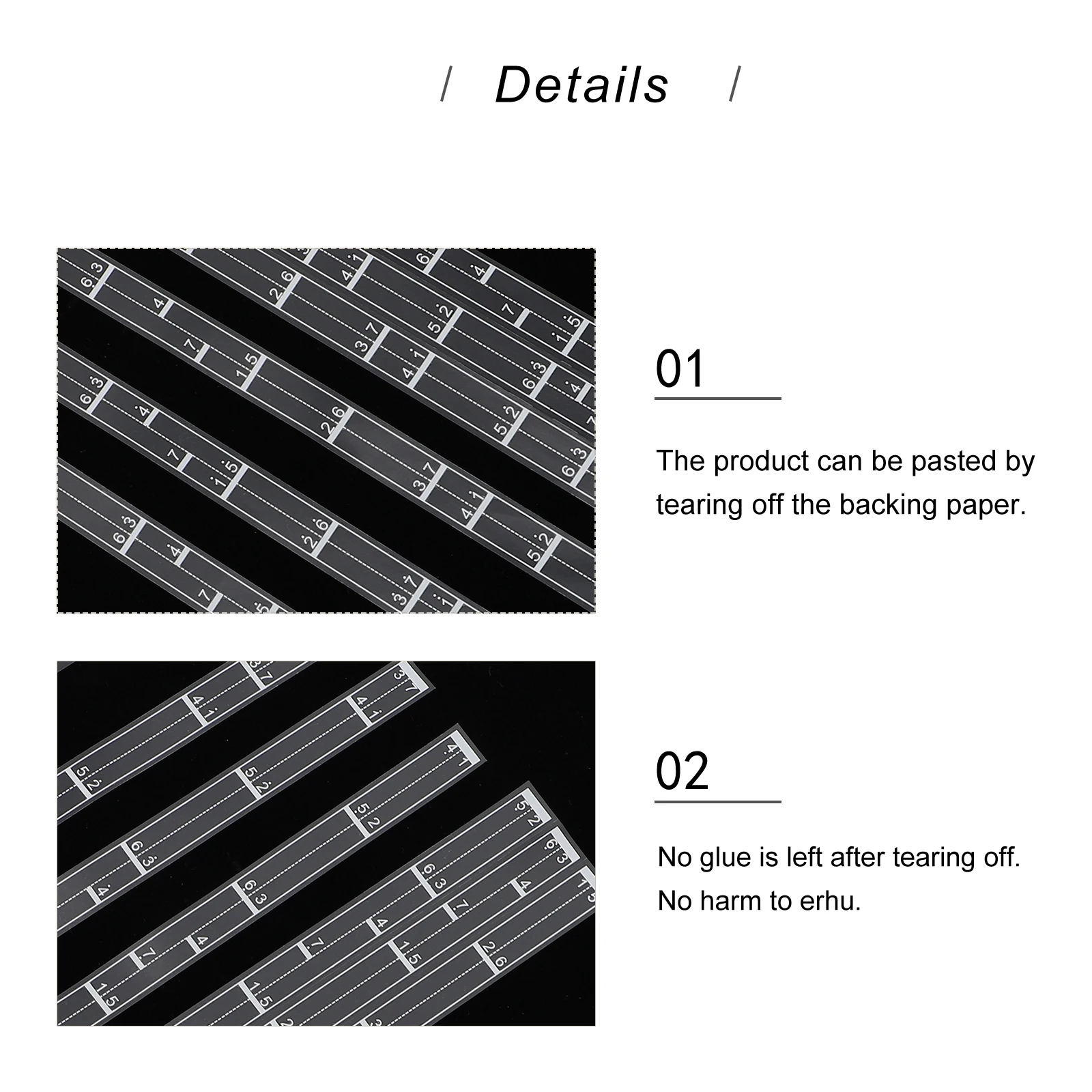 

3pcs Erhu Fingering Stickers Scale Phoneme White Fretboard Learning Tool Beginner Auxiliary Intonation Correction