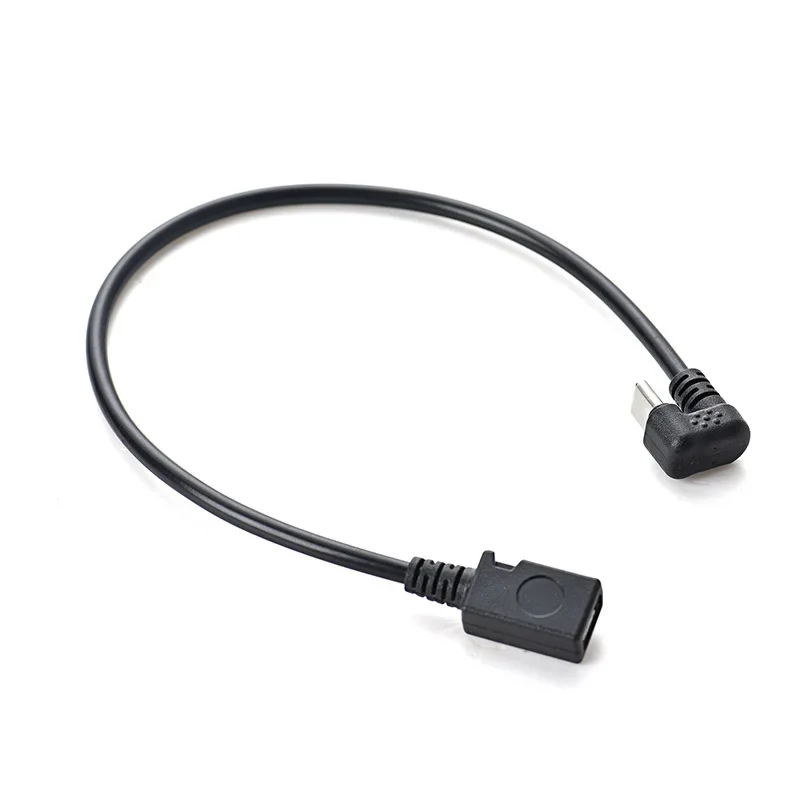 30Cm USB 3.1 Tipe C 180 Derajat Ke Sudut Kanan Ke Kabel USB Mikro Betina USB-C Kabel Adaptor Konverter Data Pengisi Daya