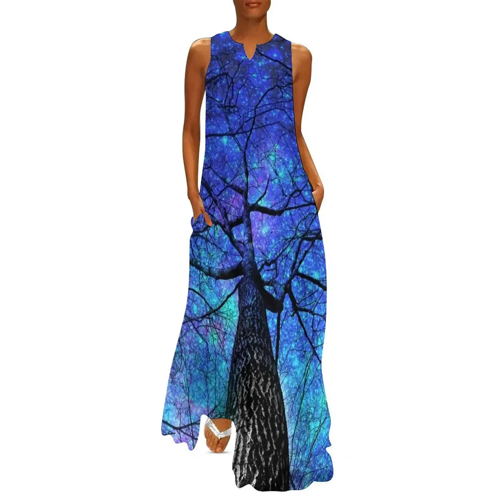 

falling stars Long Dress prom clothes dresses summer Women's dresses Woman fashion Dress