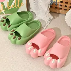 Paw Slippers For Women Summer Slide Sandals Open Toe Shower Slippers Non-Slip Soft Slipper With Thick Sole Cloud Slippers For