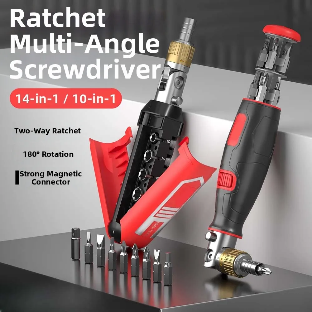 

Multi Function Ratchet Screwdriver Set 10 in 1 14 in 1 Folding Tool for Home and Business Use Chrome Vanadium Steel