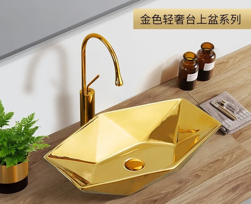 European wash basin beauty club family golden wash basin washbasin basin balcony bathroom