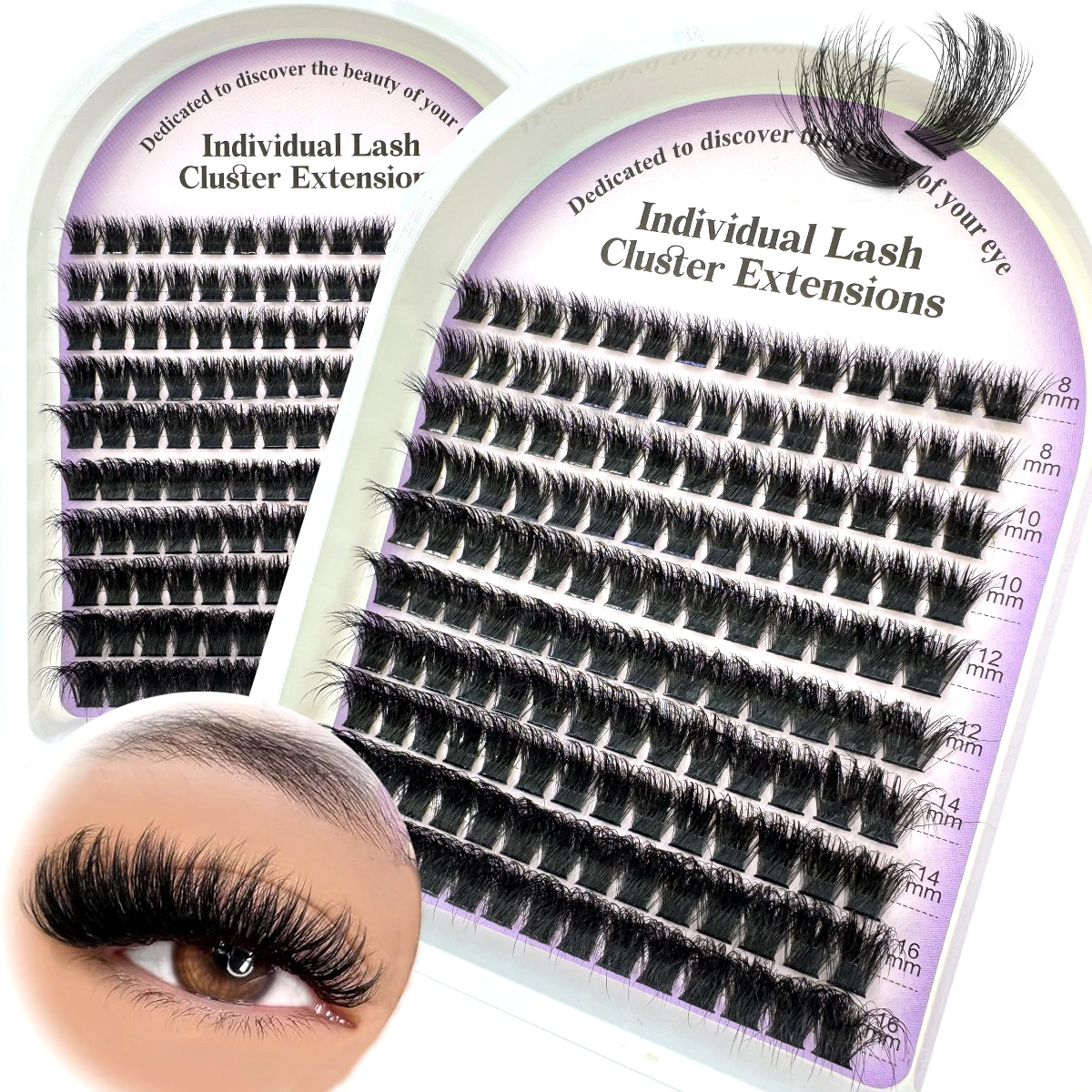 10 Rows Fluffy Thick Eyelashes Clusters 60-160D D/DD Curl Wispy Individual Lashes 8-16mm Mix Eyelash Extensions False Eyelashes