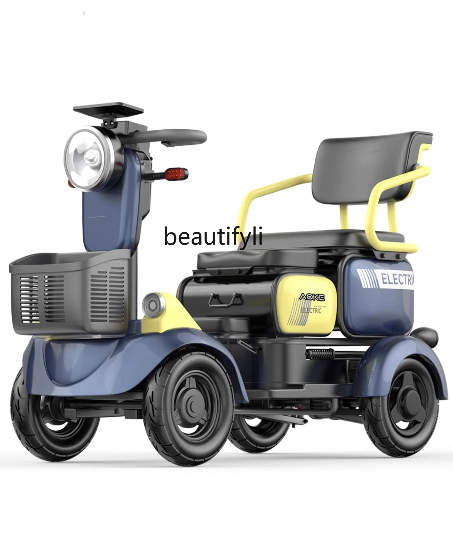 The elderly travel electric four-wheeler sightseeing travel disabled adult pick-up patrol battery car