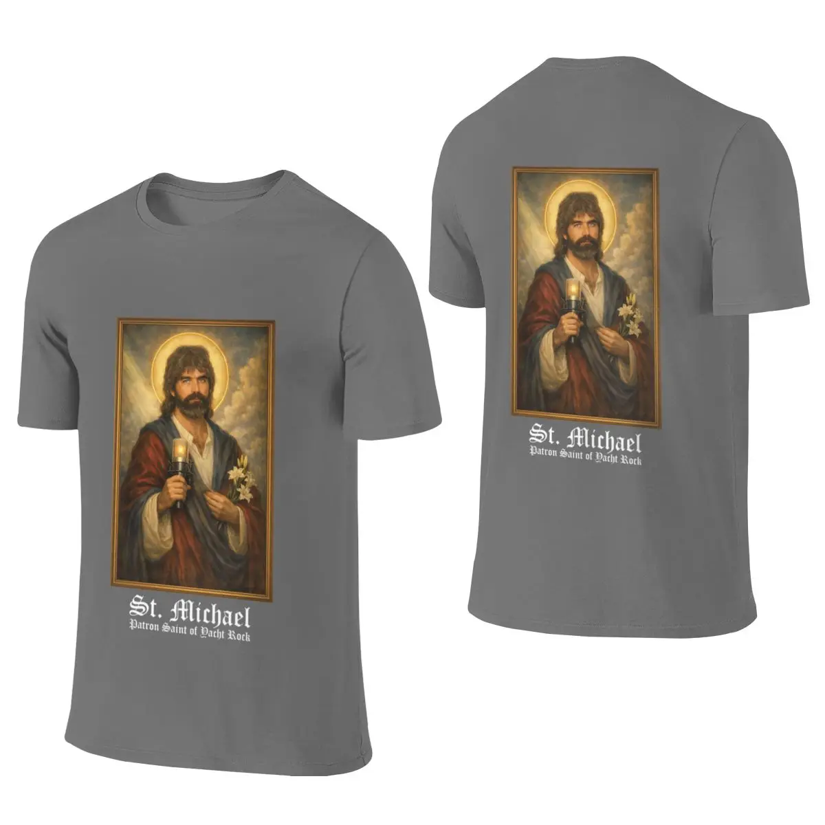 ST MICHAEL - PATRON SAINT OF YACHT ROCK Soft And Glutinous Reversible T-shirt Outdoor Trendy Brands Korean Atmosphere Tee