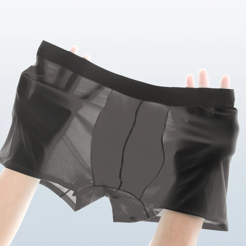Men's underwear wholesale, European and American cross-border ice silk flat leg, English size, large-sized underpants