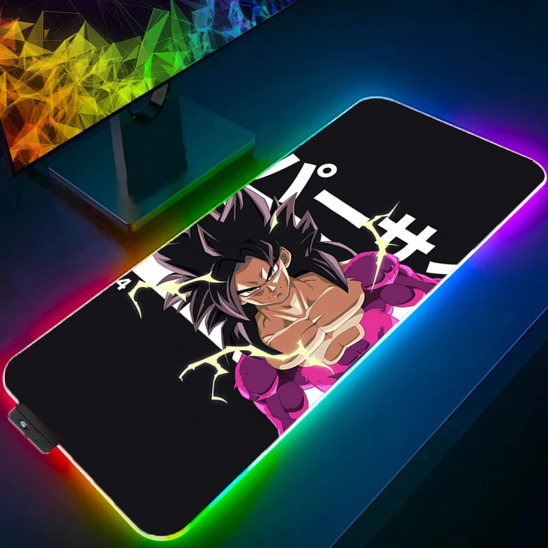 

LED Mouse pad Dragon Ball Computer Laptop HD Anime Keyboard RGB non-slip Mouse Mat Mousepad Keyboards Gamers Backlight Desk Mat