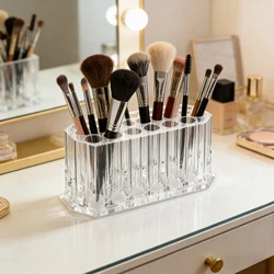 26 Holes Acrylic Nail Brushes Organizer Nail Art Kit Storage Tools Makeup Cosmetics Pen Display Case Holder Holder Showing Shelf