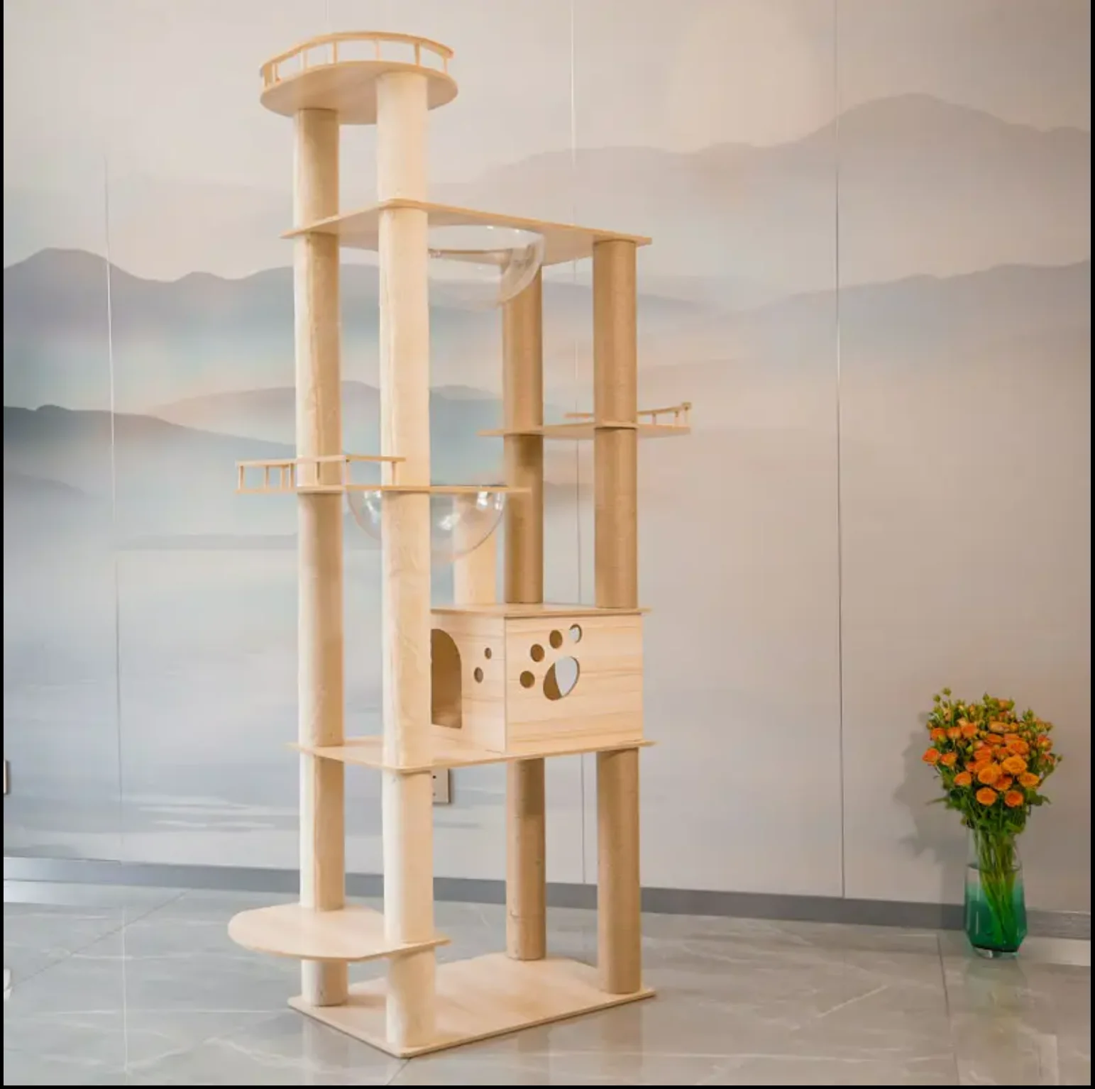 Processing Customized Latest Cat Tree Luxury Condo Latest Design Cat Scratching Boards Latest Top Quality Cat Furniture