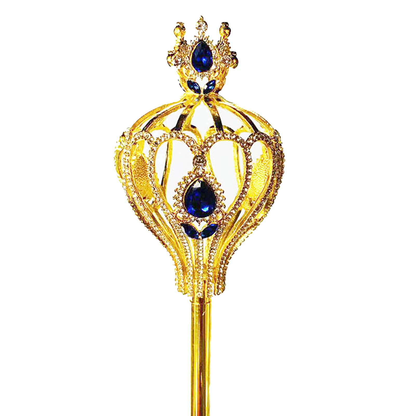 

Costume Wands Queen King Scepter Plating Rhinestones Festival Wand Pageant Costume Accessory for Party Dress-up Costume