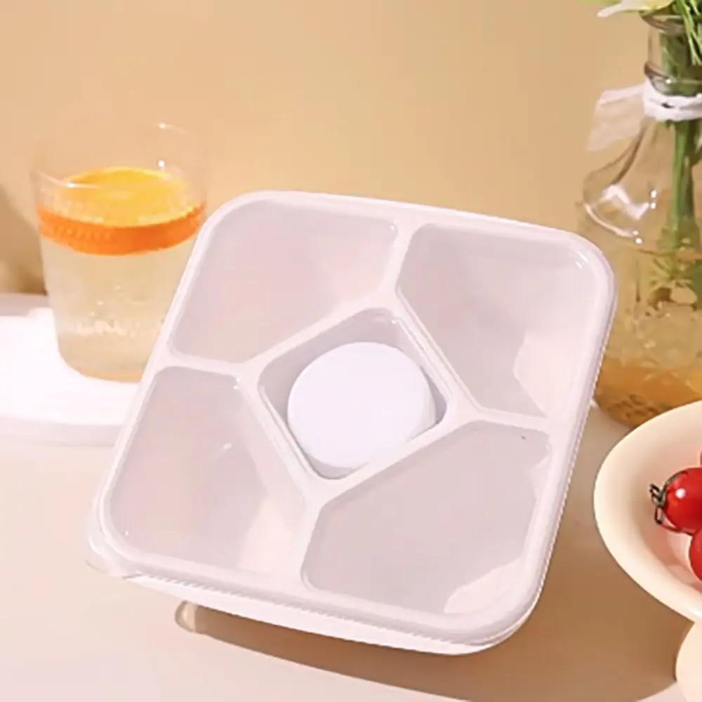

Household 5 Compartments Lunch Box Leakproof with Sauce Box Snack Containers Wheat Straw BPA-Free Picnic Box Adults
