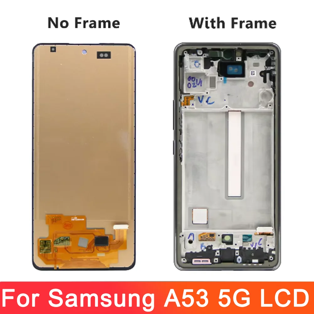 100% Tested A536 Display For Samsung A53 5G A536B A536U LCD Display Touch Screen With frame Digitizer Assembly Repair Parts