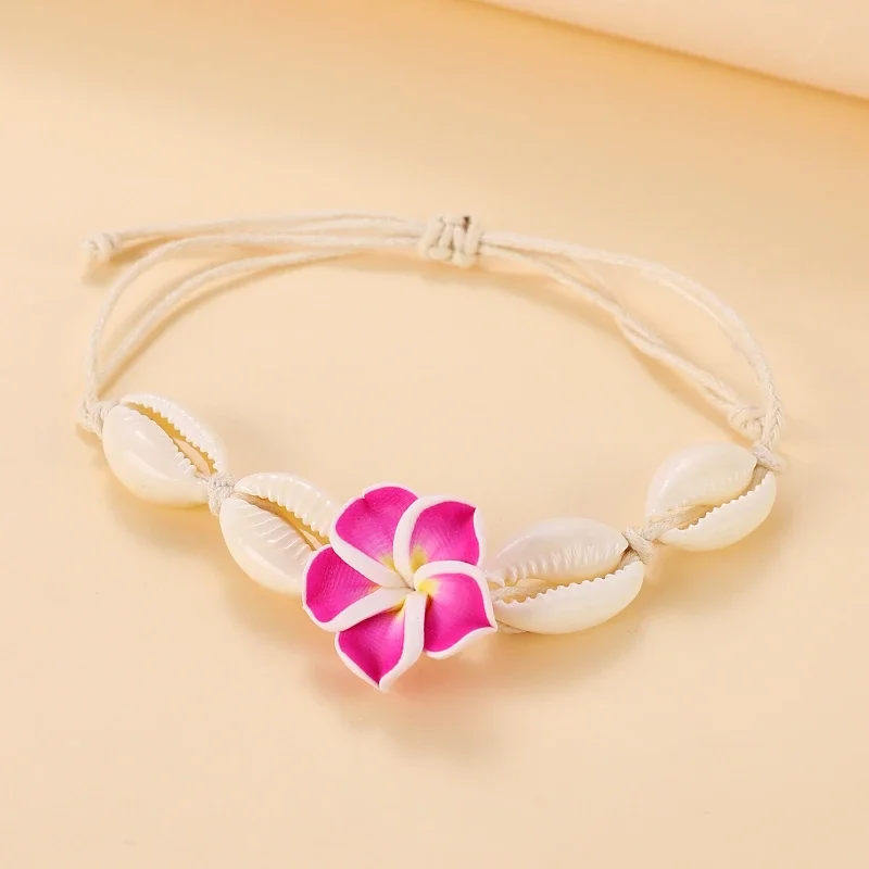 Trendy Shell Flower Anklet for Women Bohemian Handwoven Feet Rope Chain Female Fashion Beach Jewelry Accessories Party Gift