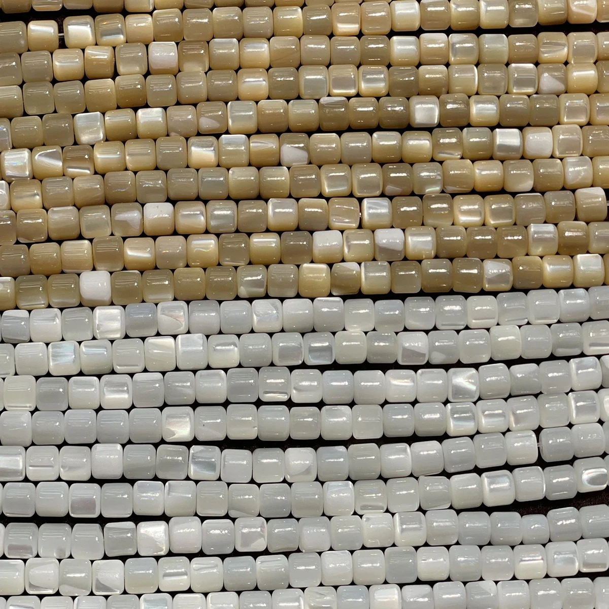 4mm Natural Shell Through-Hole Beads Round Tube-Shaped Beads for Jewelry Making Supplies DIY Necklaces Bracelets and Accessories