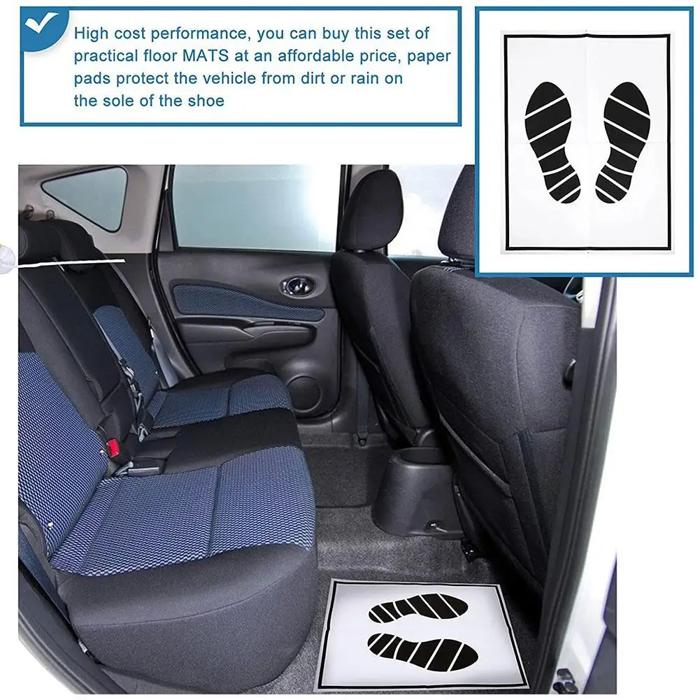 25/50/100pcs Mats Floor Paper Car Cars Automotive Vehicle Waterproof Print Disposable Mat Protector Shoe