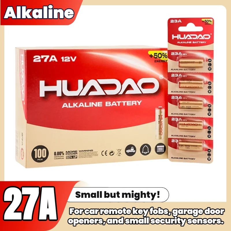 

A27 12V Alkaline Battery for Remote Control, Doorbell, Toy Car - Also Fits MN27 G27A MS27 GP27A L828 ALK27A V27GA VR27
