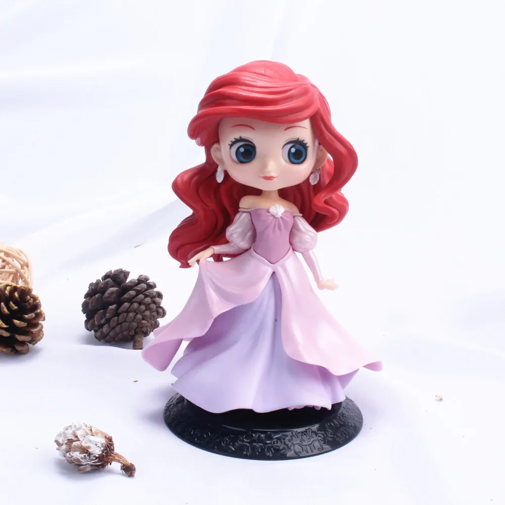 Disney Anime Cute Princess Mermaid Action Figures Ariel Beautiful Skirt Toys Collection Cake Decoration Children Xmas Gift