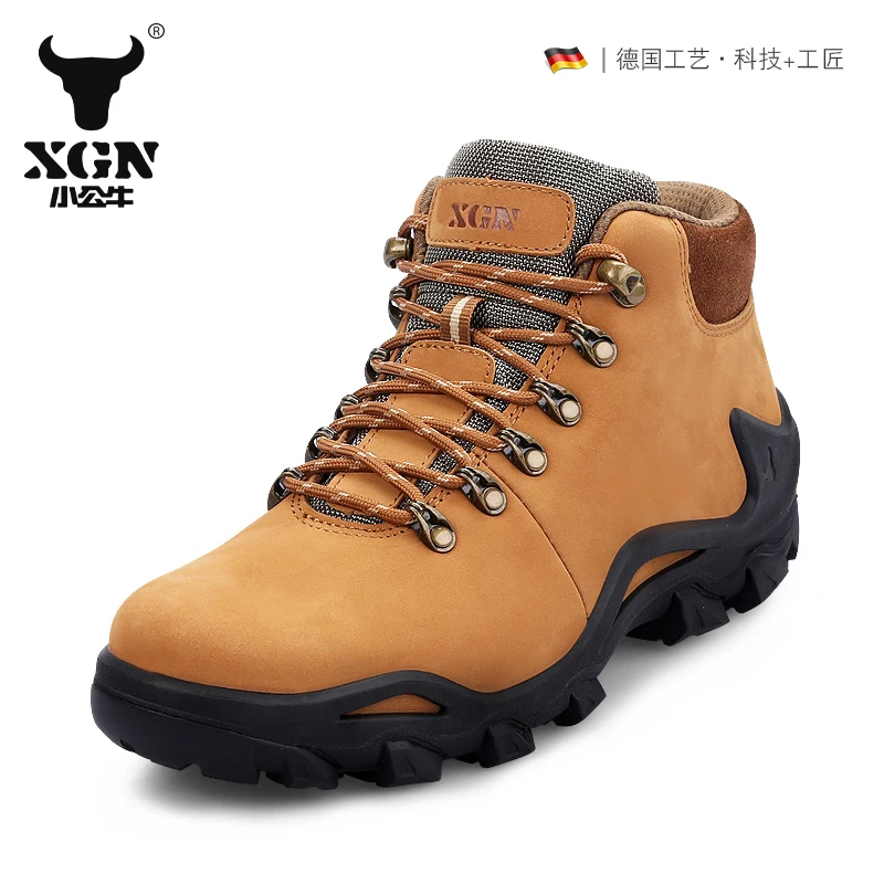 XGN Cowhide Hiking shoes Men Event waterproof hunting Boots Tactical Desert Combat travel Boots women Ankle trekking Sneakers