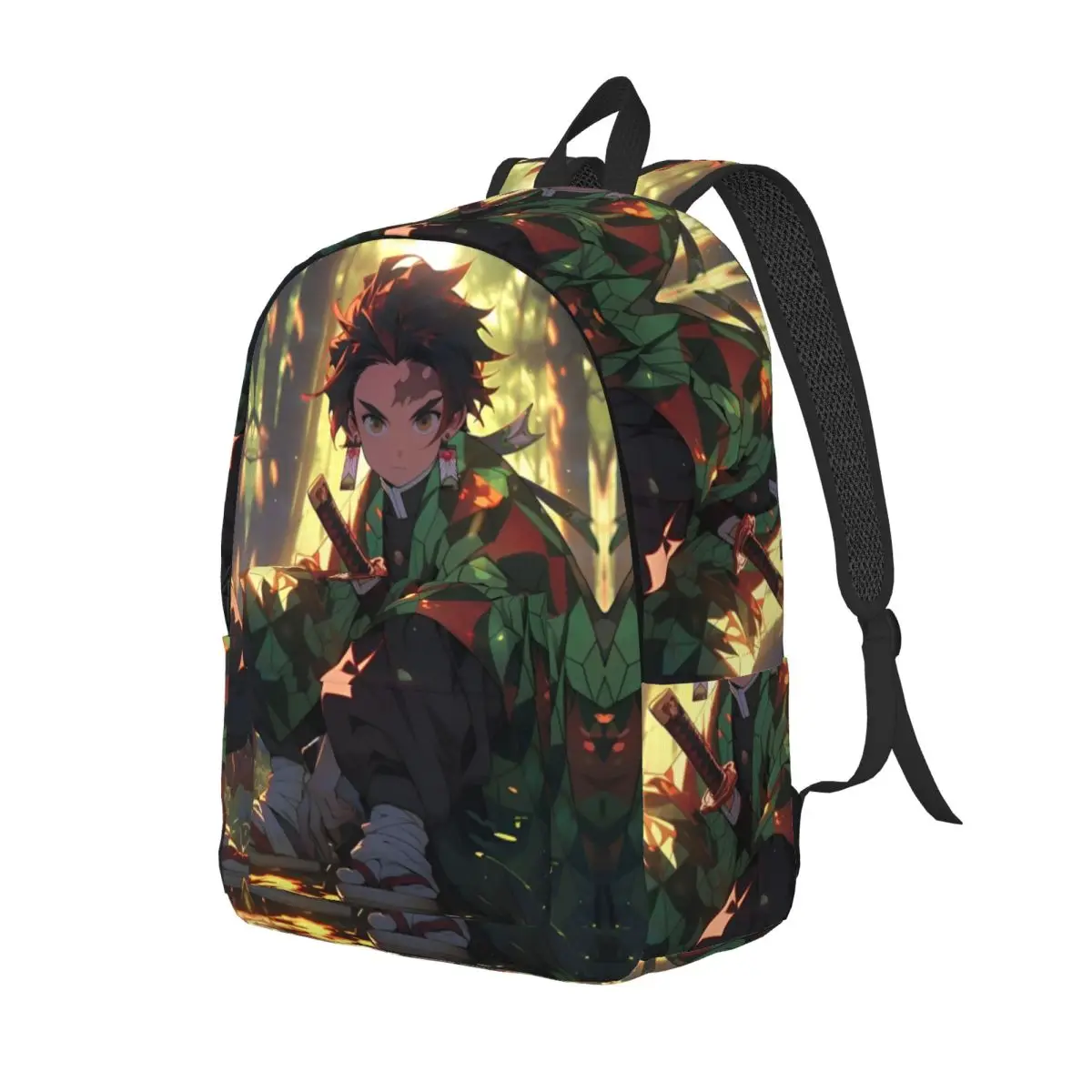 Demon Slayer Manga Tanjiro Kamado Backpack Elementary High College School Student Bookbag Men Women Canvas Daypack Gift