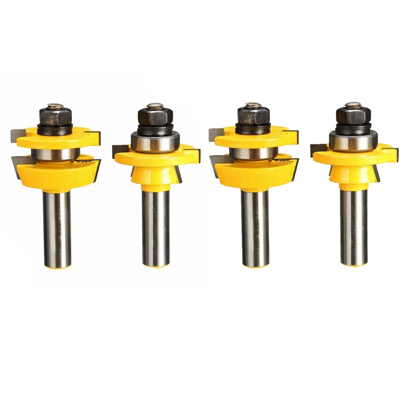 

4PCS Rail Router Bit 1/2 Inch Shank Shaker Woodworking Chisel Cutter-B51B
