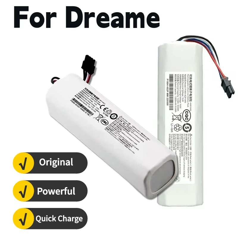 Imagem -02 - Bateria de Substituição para Dreame f9 d9 L10 Pro Plus Rls3 Rls5 Rls5l Rls5d Aspirador Robótico Genuine 14.4v 12800mah