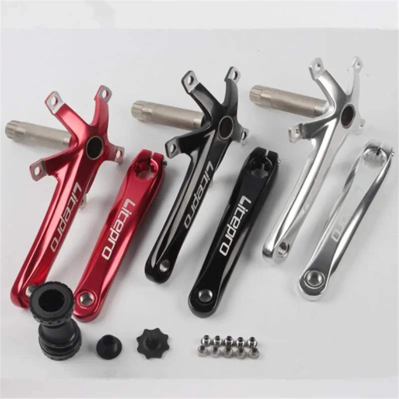 

LP Litepro Folding Bike Crank Road Bicycle Intergrated Hollow BCD 130mm With Bottom Brackets