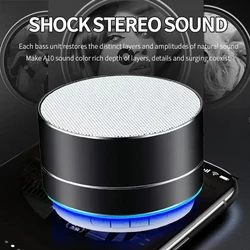 A10 Mini Wireless Bluetooth Outdoor Subwoofer Portable Speaker Radio Music Sound Box Aluminum Alloy FM Radio Music Mini Speaker