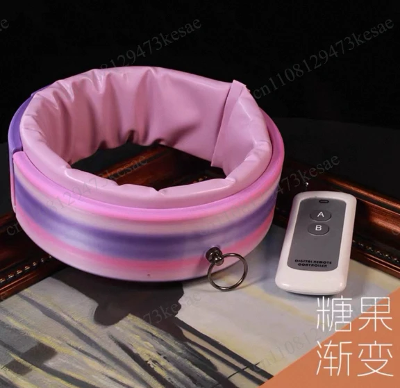 Inflatable Electric Neck Collar with Remote Control, Air Compression Massage Cervical Traction Device, Type-C Rechargeable,