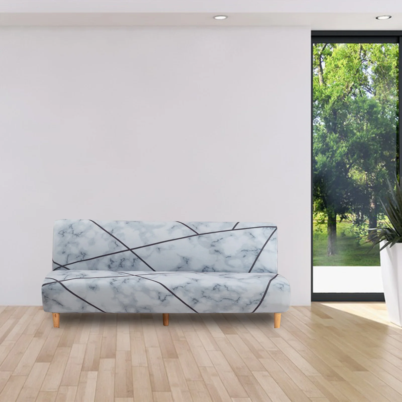 

Эластичный чехол для дивана, защита для дивана без подлокотников, эластичная, складная, моющаяся, с полным покрытием, в скандинавском стиле, защита от пятен