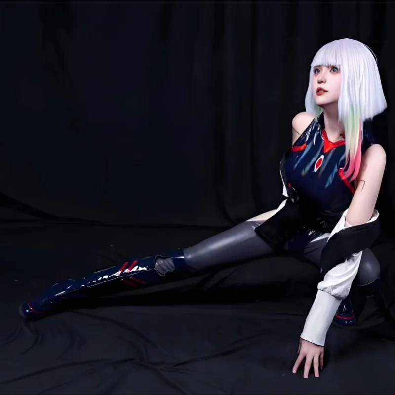 Люси Косплей Костюм Игра Киберпанк Edgerunners Сексуальное женское боди Комбинезон Парик Аксессуары для персонажей Полный комплект Вечернее платье