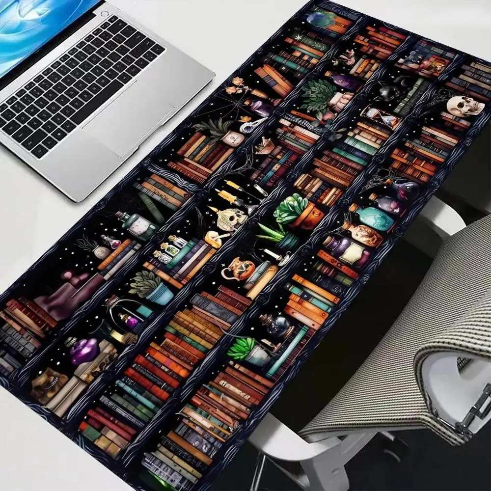 Vintage Library Bookshelf Desk Mat Table Mat Precision Tracking Smooth Cloth Surface For Office Home Study Decor