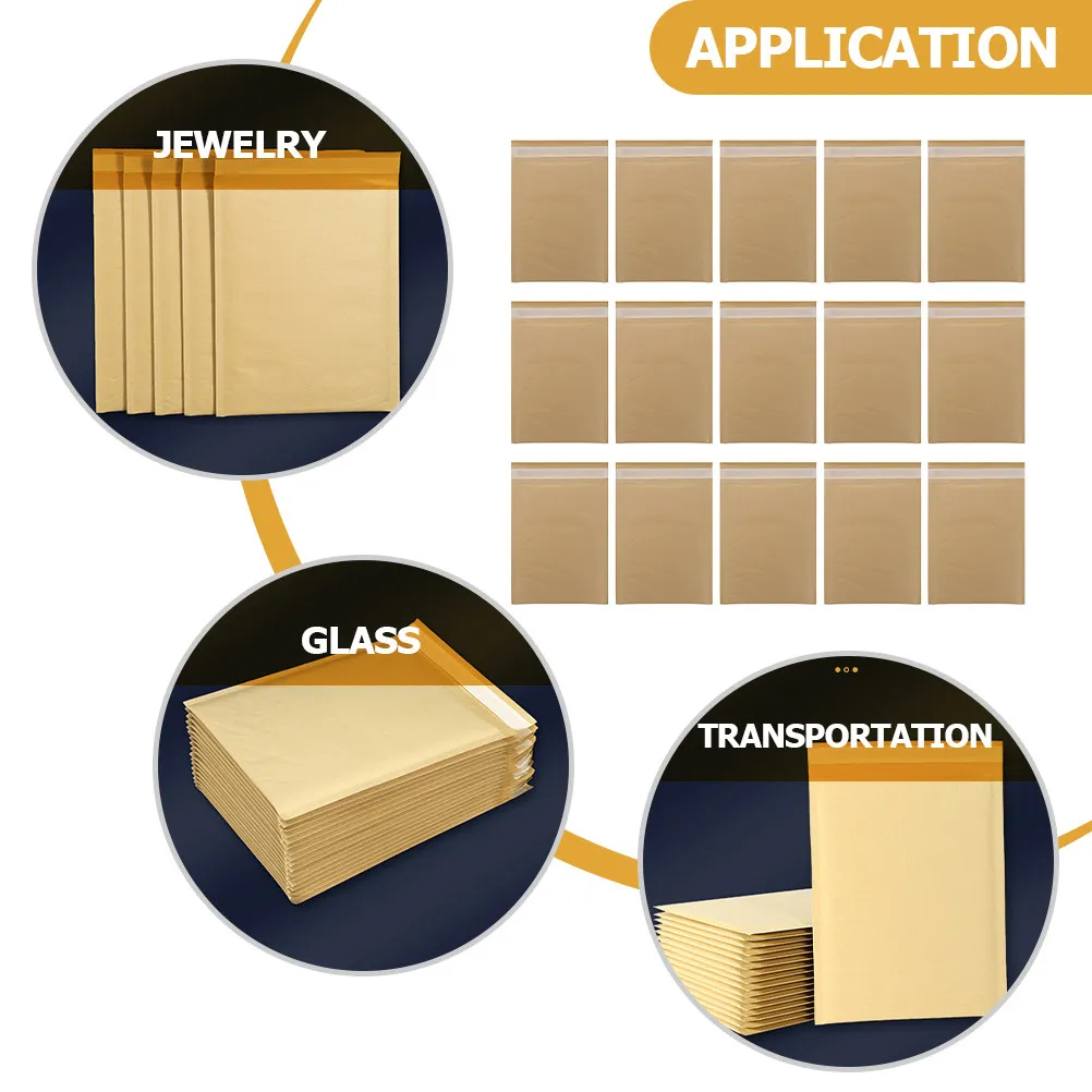 

25Pcs Bubble Envelope Bags Heavy Duty Mailing Envelopes with Reinforced Seal for Secure Shipping and Stamping Labeling Use