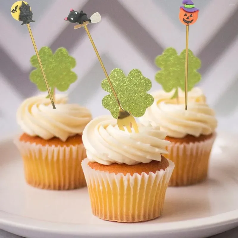 

Forks Cartoon Stainless Steel Tableware Dessert Color Large Dinner Spoons Halloween Decor Cake Small Multicolor