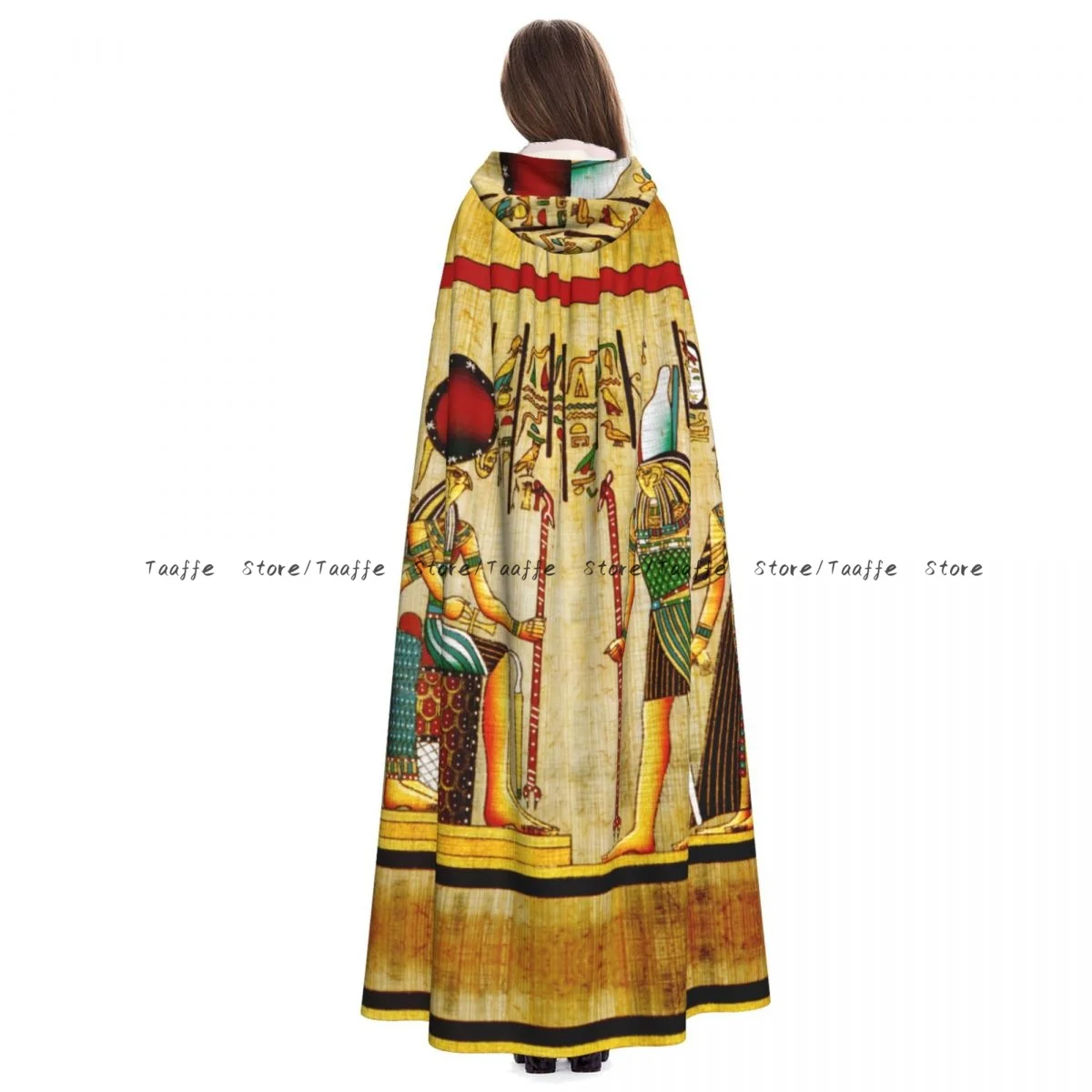 

Adult Egypt Cloak Cape Hooded Medieval Costume Witch Wicca Vampire Halloween Costume Dress Coat