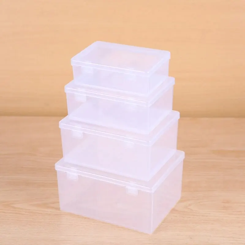 1PC Transparent PP Dual Fastened Transparent Display Box Jewelry Jewelry Container Jewelry Box Art DIY Parts Tool Storage Box