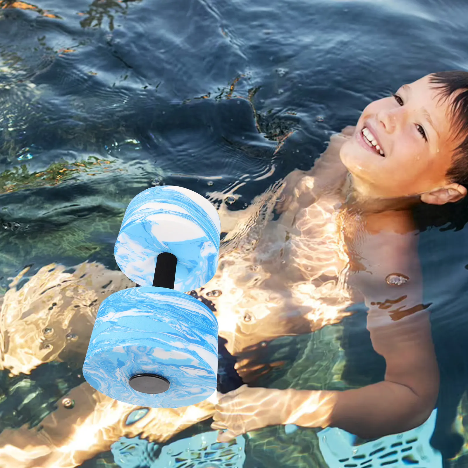 2Pcs Floating Water Dumbbells Ergonomic Design Portable Pool Exercise Equipment for Full Body Workout Balance Stability Muscle